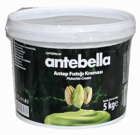 Antebella Pistachio Nut Butter Sauce, Sauce for Bread, Kunafah, Dubai Chocolate Bars, No Palm Oil, 15% Pistachio, (5KG)