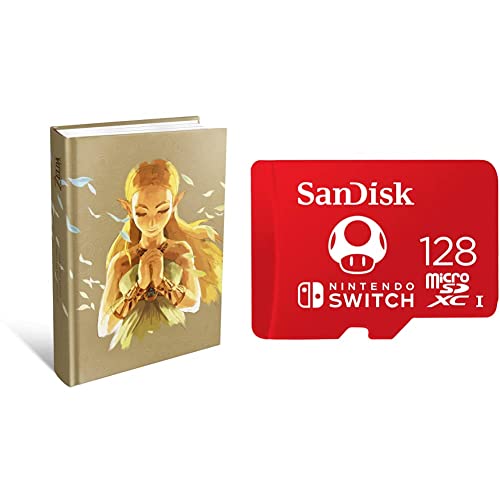 Guide de Jeu - The Legend of Zelda: Breath of the Wild - Edition Augmentée & SanDisk Carte microSDXC UHS-I pour Nintendo Switch 128 Go - Produit sous licence Nintendo Cover