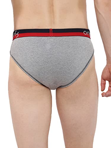 Image of ONE8 by Virat Kohli Men's Pure Cotton Modern Regular Briefs (Pack of 1) (717 1PC Grey S)