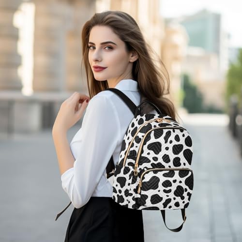 Image of Cow Print Mini Backpack Fashion Backpack Purse for Women,Handbag Shoulder Bag Casual Daypack, Ladies Gift for College Work (M)