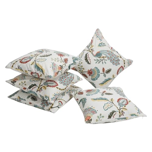 Image of Clasiko Cotton Cushion Covers Set of 5; 12x12 Inches; Tulip Treats