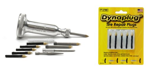 Dynaplug Tubeless Tire Repair Tool Kit, Xtreme Aluminum, Along with Extra Repair Plugs 5-Pack