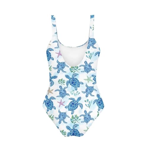 One Piece Bathing Suit for Teen Girls Comfy Crewneck Backless Bathing Suit2