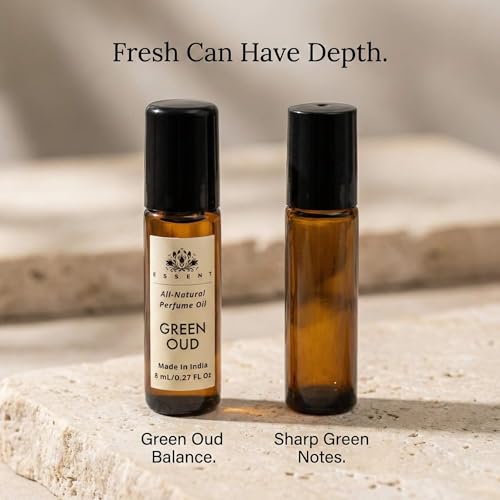 Image of Green Oud Roll-On Attar - 0.27 fl. oz. (8 ml) | Long-Lasting Natural Fragrance | Alcohol-Free Perfume Oil