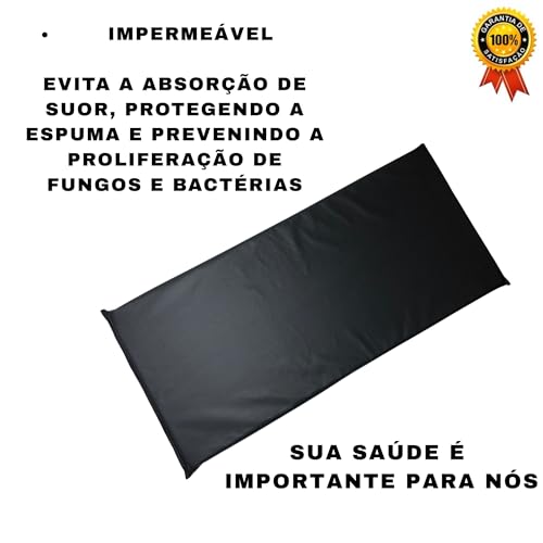 Colchonete Preto para Academia, Yoga, Pilates, Casa, Ar Livre, Acampamento 90x40x3cm, Espuma D23, Re