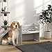 PawHut Erhöhter Hundenapf Höhenverstellbar Futternapf mit Ständer Wassernapf 2 x 2L Edelstahlnäpfen Langsamfutternapf verstellbar Fressnapf Futterstation Hundenäpfe für alle Hundegrößen, Weiß