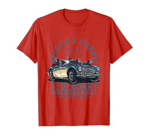 Austin Healey Sports Car T-Shirt, Men, Red, Large