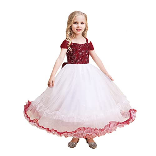 Vestido de boda para niñas con exclusivo bordado lateral de tul premium