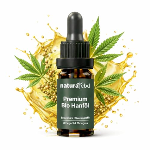 Bio Hanföl Hochdosiert 200mg Tagesdosis Premium Hanfsamenöl kaltgepresst | Natürliches Cannabisöl hochdosiert aus Bio Hanfsamen | 100% reines Hanföl | Reich an Omega 3 & 6 | Vegan & ohne Zusatzstoff