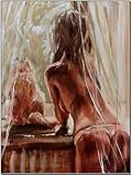 IMAGE ART MURAL - Affiche Chambre Esthétique Affiche Affiche Chambre Affiche Pornographie Affiche Sexy Affiche Fenêtre Belle Femme Toile Affiche Toile Peinture - 55x75cm - no frame