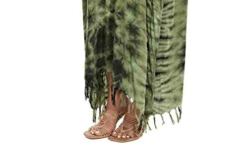 Image of Beautybatik Women Hippie Tie Dye Caftan Kaftan Loungewear Maxi Plus Size Long Dress XL to 4X