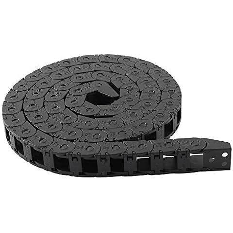 BCZAMD 10X11mm Drag Chain Semi Enclosed Type Adjustable Cable Wire Carrier Black 1M Plastic Flexible Nested Drag Chain Cable Track for 3D Printer CNC Router Mill Cover