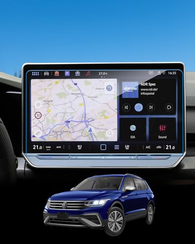 Verre trempé premium 9H pour écran VW Tayron et Tiguan III protection Discover Max 12,9 pouces