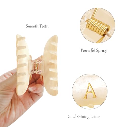 Image of Birthday Gifts for Women Teens - Initial Cute Hair Clips, Hair Claw Clips, Fashion Glitter Claw Clips Durable Hair Clips, Mother's Day Christmas Gifts - Letter A