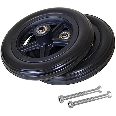 ASDFGHJ 6in/7in/8in Wheelchair Wheels, Small Front Wheels with Bearing PVC Material, Wear-resistant Black Wheelchair Caster, for Wheelchairs/scooters(2 Pieces) (Size : 6in/15cm(5.9in)) Cover