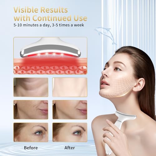 Thérapie par lumière rouge pour visage fatigué et cou relâché avec soin LED