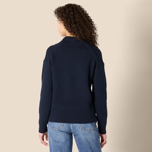 Amazon Essentials Women's Relaxed-Fit Heavyweight Cotton Polo Pullover Sweater3