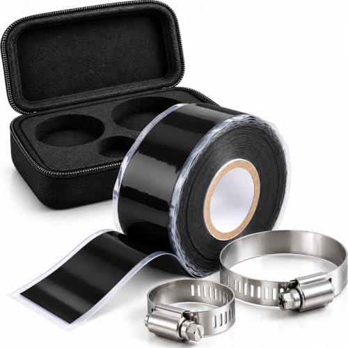 Self-Fusing Silicone Hose Repair Tape Kit with 2 Stainless Steel Clamps
