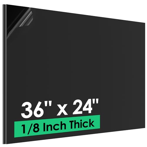 Image of ABS Plastic Sheet 1 /8 inch x 36 inch x 24 inch,Dual-Surface - Textured & Smooth, 2 Pack | Black Rigid Thermoplastic Board for Signs, Crafts, DIY Projects
