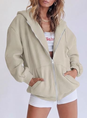 Image of PRETTYGARDEN Women's 2026 Spring Zip Up Y2K Hoodies Casual Long Sleeve Sweatshirts Fall Winter Track Jackets with Pockets