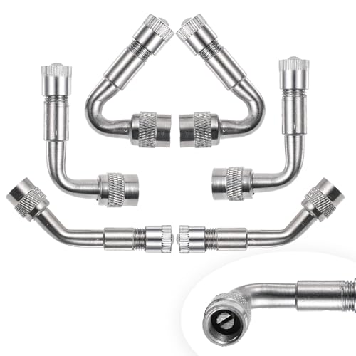 Image of cobee 6 Pcs Valve Stem Extenders, Tire Valve Stem Adapter 45 Degree 90 Degree 135 Degree Passenger Car Tires for Dual Wheels Passenger Cars, Rv, Bicycles, Stroller, Motorcycles and Trailers