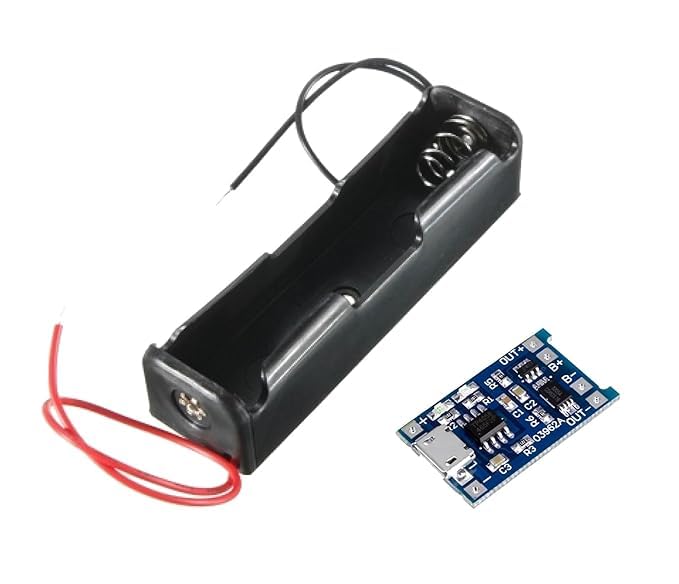 18650 Lithium Battery Holder Case/Mount/Socket with TP4056 Module with BMS Rechargeable Battery Charging Module Combo - Pack of (1)-picture-19