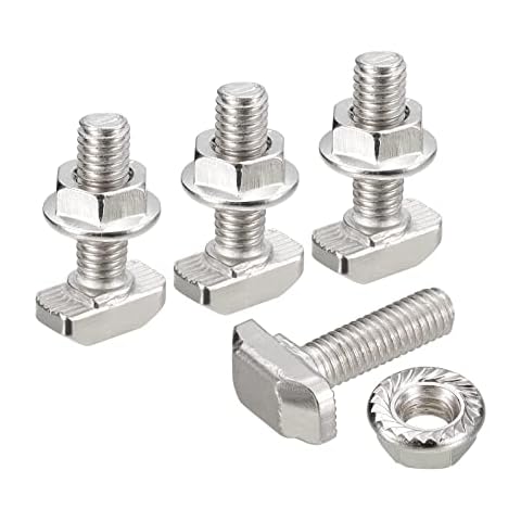 sourcing map M6x20mm T Slot Bolt Nut Set Cover
