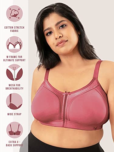 Image of NYKD NYB101 Cotton Non Padded Non Wired Full Coverage Everyday Bra M-Frame Bounce Control (Plus