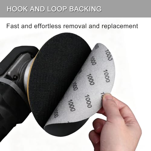 Image of 6 Inch 50 Pcs Wet Dry Sanding Discs Hook and Loop, 7000 Grit Sandpaper Automotive Wood Metal Polishing & Sanding, Silicon Carbide Sand Paper for Random Orbital Sander (Grit 7000)