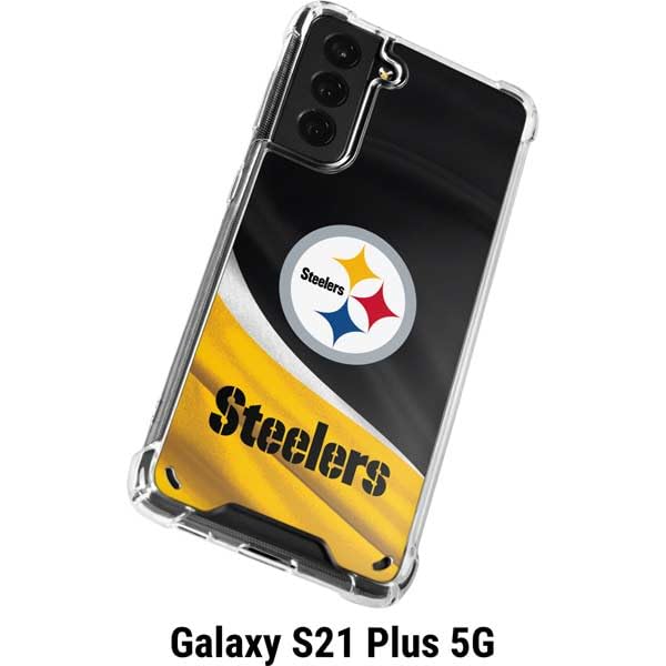 Skinit Clear Phone Case Compatible with Galaxy S21 Plus 5G - Officially Licensed NFL Pittsburgh Steelers Design