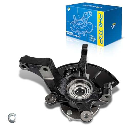 Image of PHILTOP 1PC Front Steering Knuckle & Wheel Bearing Hub Assembly Compatible with Mercury Mariner 2005-2006, Right Passenger Side Replaces 698-404