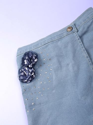 Image of KiddoPanti Girls Denim Over Lap Shorts
