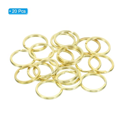 PATIKIL Flat Split Rings, 20Pcs 1"/25mm Dia Brass Flat Split Key Chain Rings for DIY Home Office Car Keys - Image 3