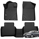 Jenofa-Floor Mats for Nissan Altima 2014-2018 Floor Liner All Weather Car Mats Custom Fit 2017 Altima Durable Waterproof Car Mat Accessories Black