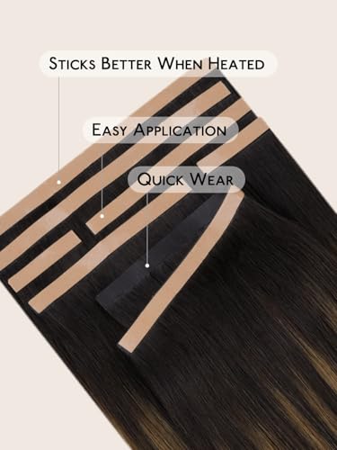 Image of WENNALIFE Multi-Piece Tape in Hair Extensions Human Hair, Tape in Weft