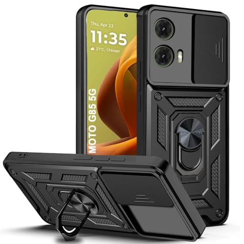 Image of AIBEX Back Cover for Motorola G85 5G | D10 Tough Armor Case | Sliding Camera Shield | 360 Protection | Kickstand Ring Holder | Military-Grade Shockproof Bumper Case