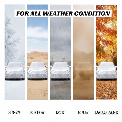 Image of Premium Silver Series 100% Waterproof Car Body Cover for Verna Cover (All Models) with Mirror Pockets | Triple Stitched, Elastic, Custom Fit, Heat Resistant, Anti-Dust, All-Weather Cover