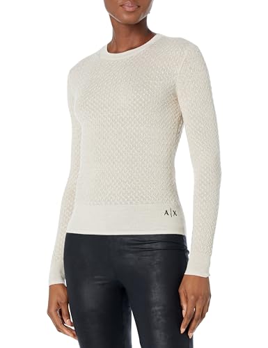 Armani Exchange Women's Wool Blend Knit Fitted Pullover Sweater