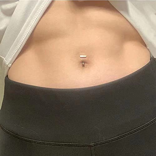 Vcmart 14G Clicker Belly Button Rings For Women Surgical Stainless Steel Belly Barbell Piercing Reverse Curved Navel Barbell Belly Button Piercing Jewelry Body Jewelry #TOP3