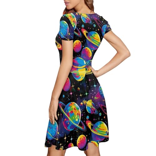 Image of Forchrinse Native Aztec Style Black White Geometric Women's Midi Dress Casual Long Dress Round Neck Swing Dress