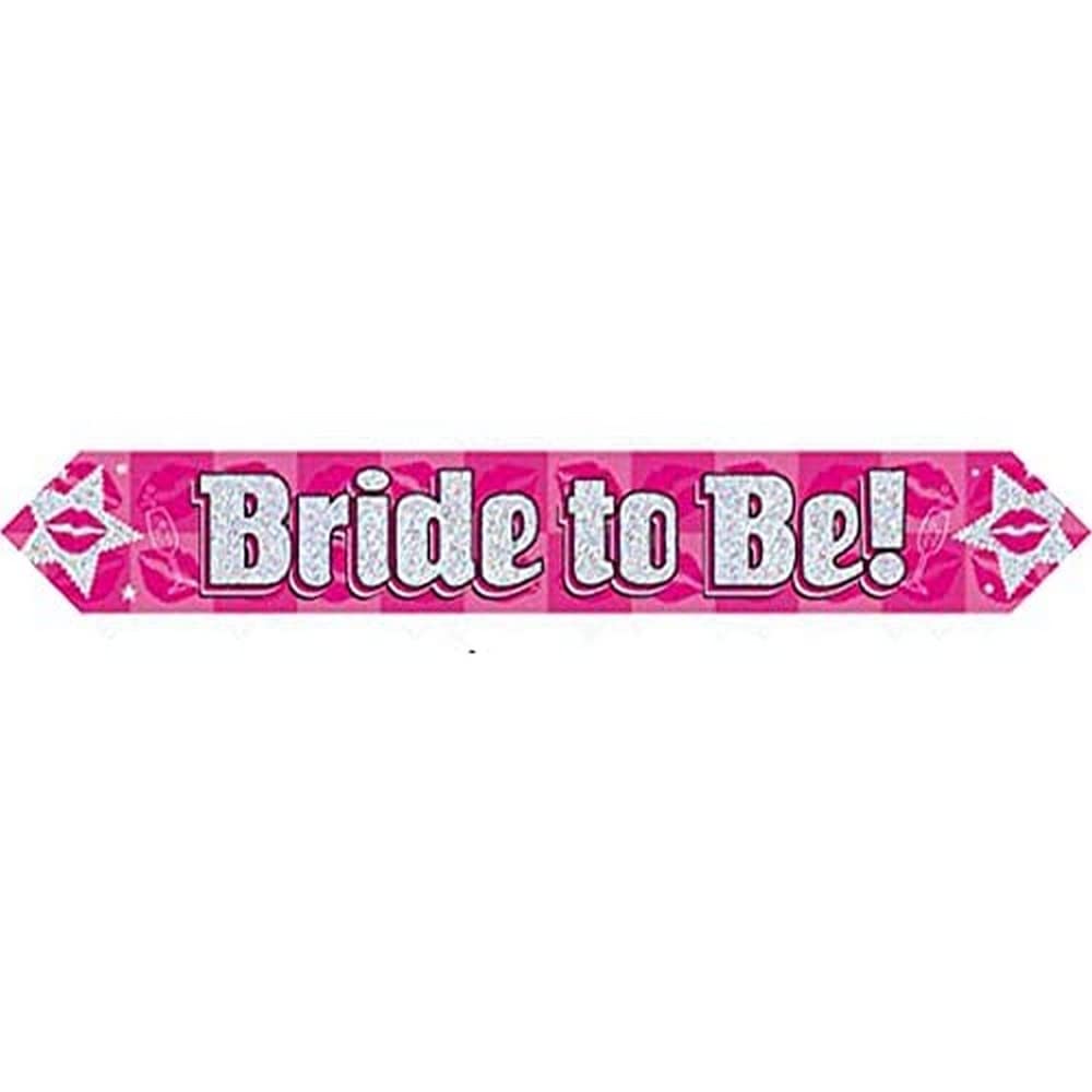 9ft Banner Bride To Be Holographic Dot, Pink