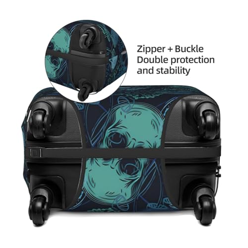 Blue Camouflage Grunge Style Travel Luggage Cover Suitcase Protector Bag,Double-Sided Printed Fits 18-32 Inch Luggage,Suitcase Sleeve For Kid And Adult,Medium4