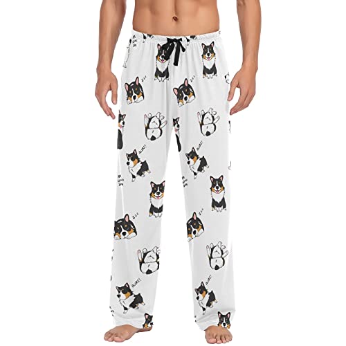 Pembroke Welsh Corgi Tricolor Dog Men's Pajama Pants Sleepwear Lounge Pajama Bottoms