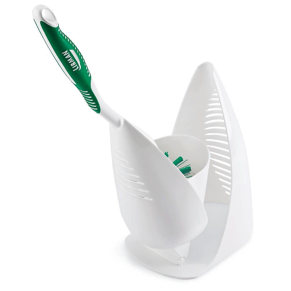 Libman 01022 Premium Angled Toilet Bowl Brush & Caddy, 4/Carton