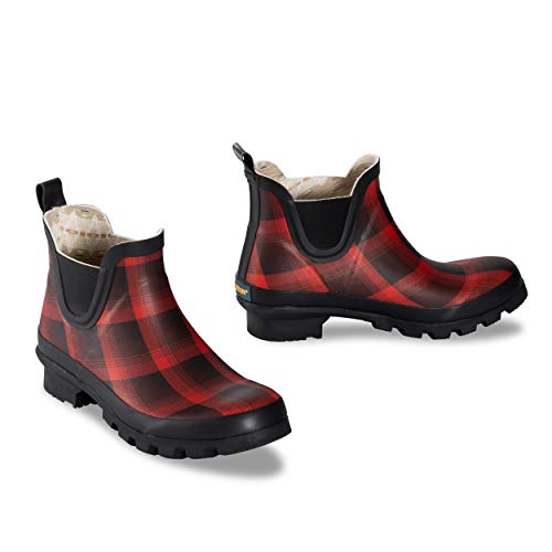 Pendleton Women’s Classic Chelsea Ankle Length Slip-Resistant Rain Boot, Red/Black Ombre, Size 10