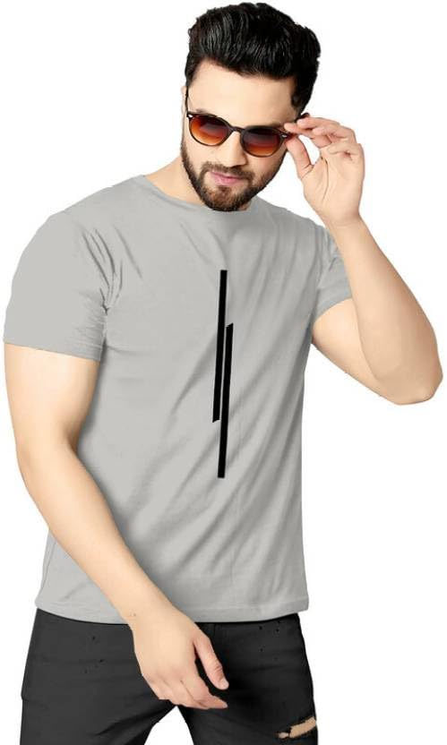 Image of Pack of 2 Men Tshirt, Half Sleeves, Round Neck, Fabric Polyester, 11 Line Theme, Light Weight, Comfortable T-Shirt for Men
