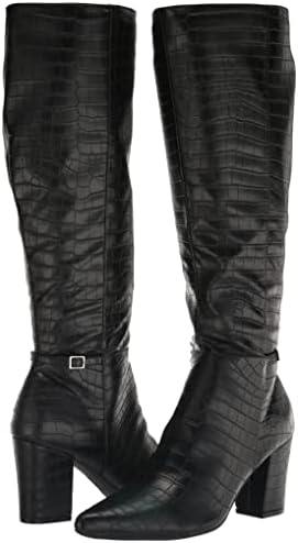LifeStride Womens Stratford Knee High Boot Black Croco 9 W | Image 6