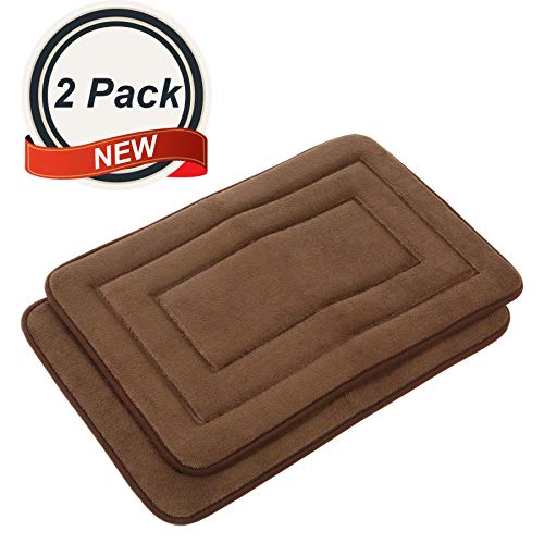 2 PCS Non-Slip Memory Foam Bath Mat with Water Absorbent Soft Microfibers