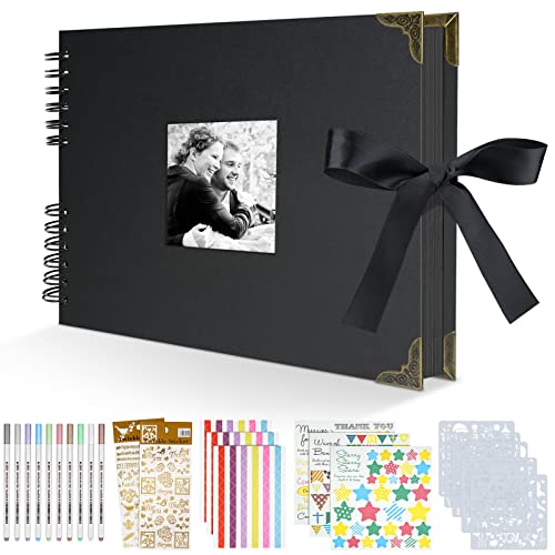 Nacial Fotoalbum 29x21cm, A4 Fotoalbum Groß zum Einkleben, DIY Fotoalbum...