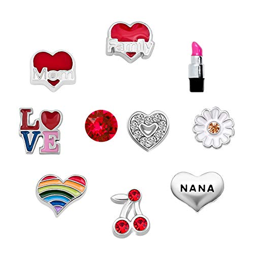 Q&Locket Nana Mom Family Floating Charms for Glass Living Memory Lockets Necklace & Bracelets